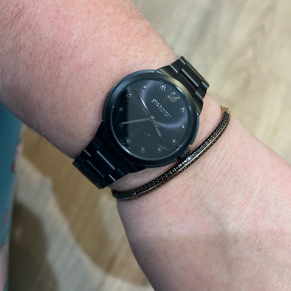 Swarovski Watch & Bracelet combo set Black rhinestones - Picture 2 of 9